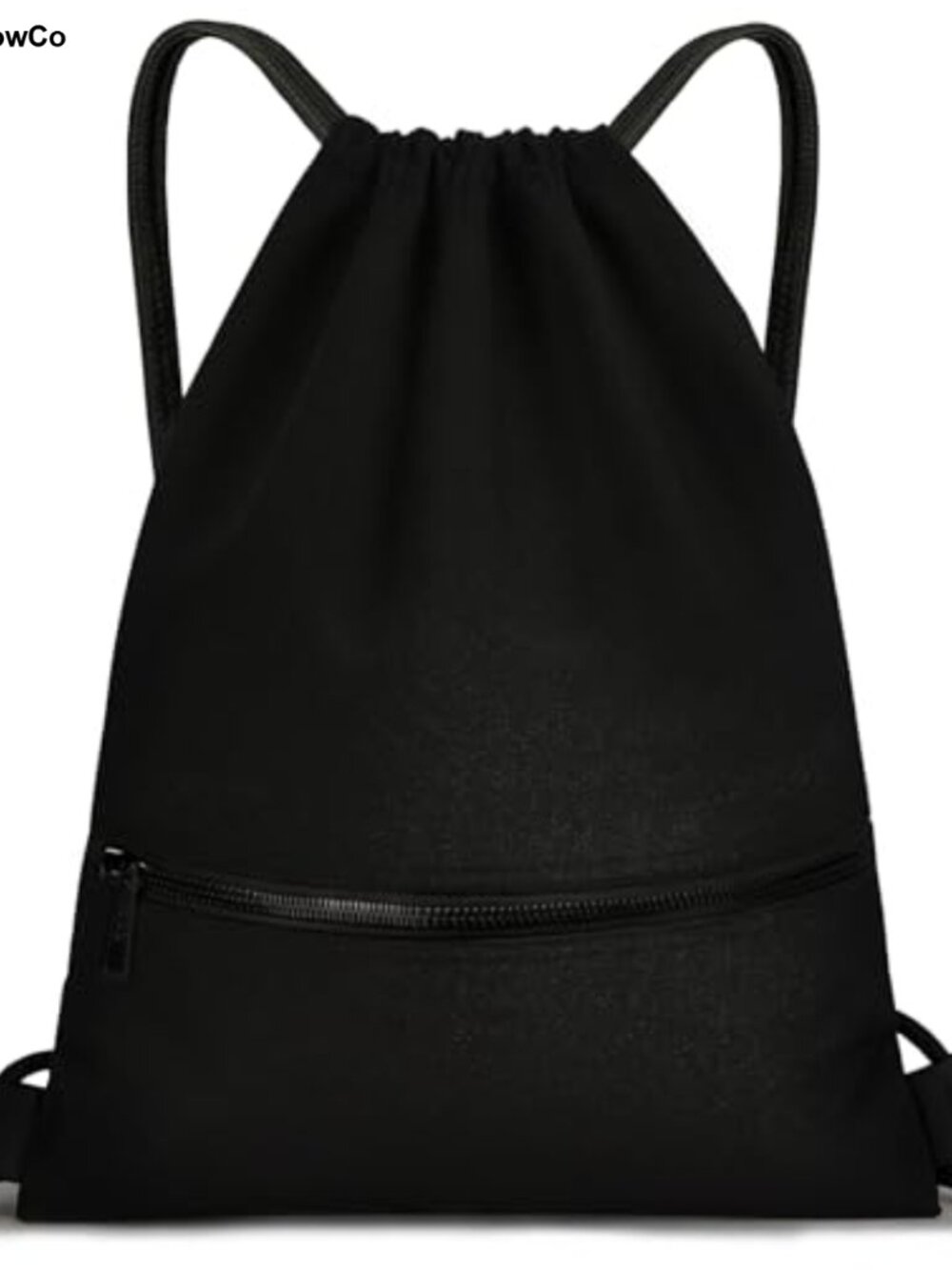 Water-Resistant Drawstring Gym Bag with Shoe Compartment & Zip Pocket